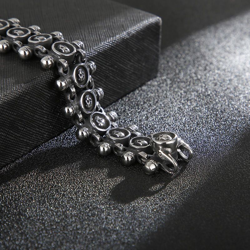 Men'S Accessories Jewelry Brands - ​ Gelang Tengkorak Baja Titanium Pria